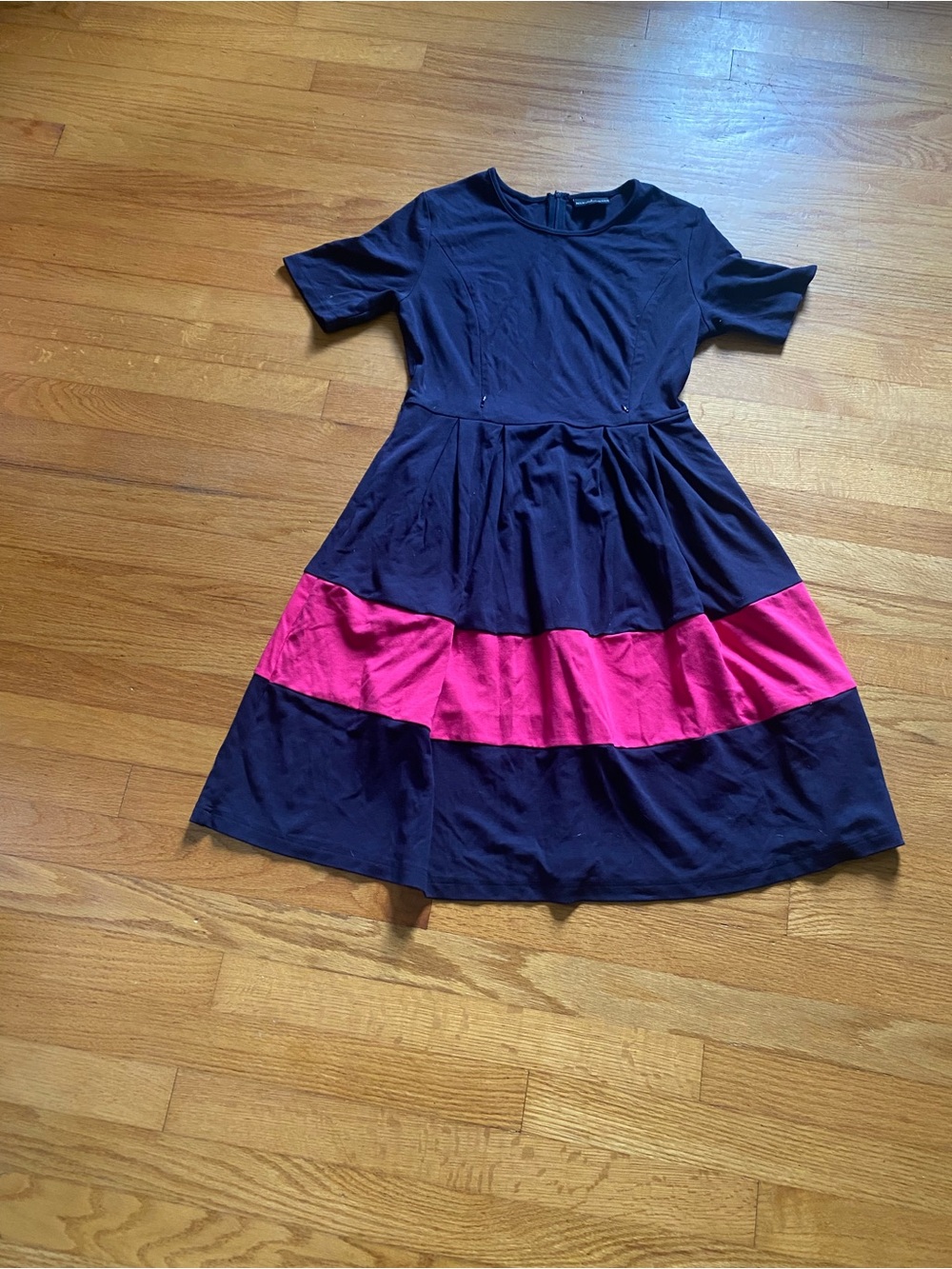 Nursing Queen Navy Dress with Hot Pink Stripe